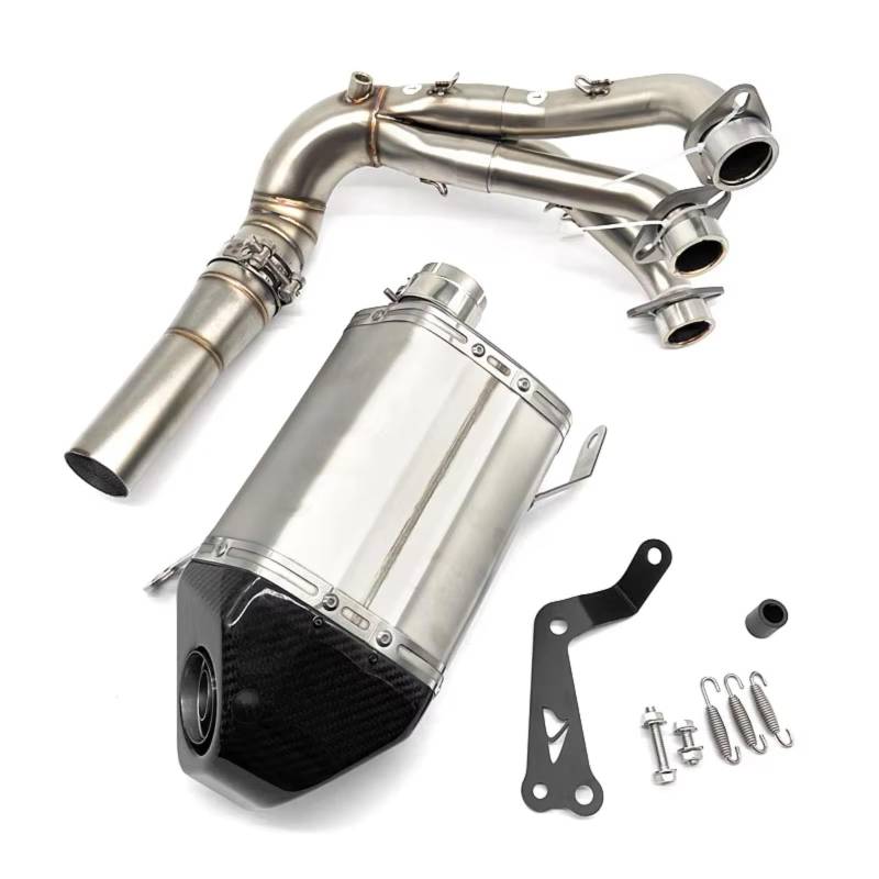 SAQIYEU Motorrad Slip-On Auspuff Kompatibel Mit Yamaha Für MT09 Für FZ09 2021 2022 2023 Slip-On-Motorrad-Komplettsysteme Auspuff Für Escape Front Link Pipe Schalldämpfer von SAQIYEU