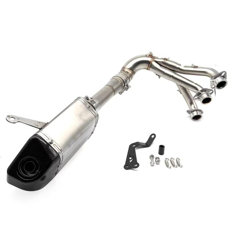 SAQIYEU Motorrad Slip-On Auspuff Kompatibel Mit Yamaha Für MT09 Für FZ09 2022 Komplettsysteme Motorradauspuff Für Escape Modify Front Link Pipe DB Killer von SAQIYEU