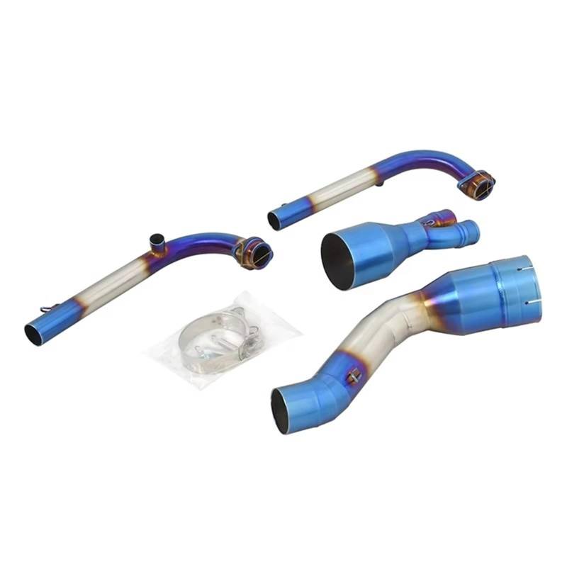 SAQIYEU Motorrad Slip-On Auspuff Kompatibel Mit Yamaha Für Tmax 500 530 560 2017-2023 Vollsystem Motorradauspuff Änderungsanschluss 50,8 Mm Für Escape Front Link Pipe(Multi-Colored) von SAQIYEU