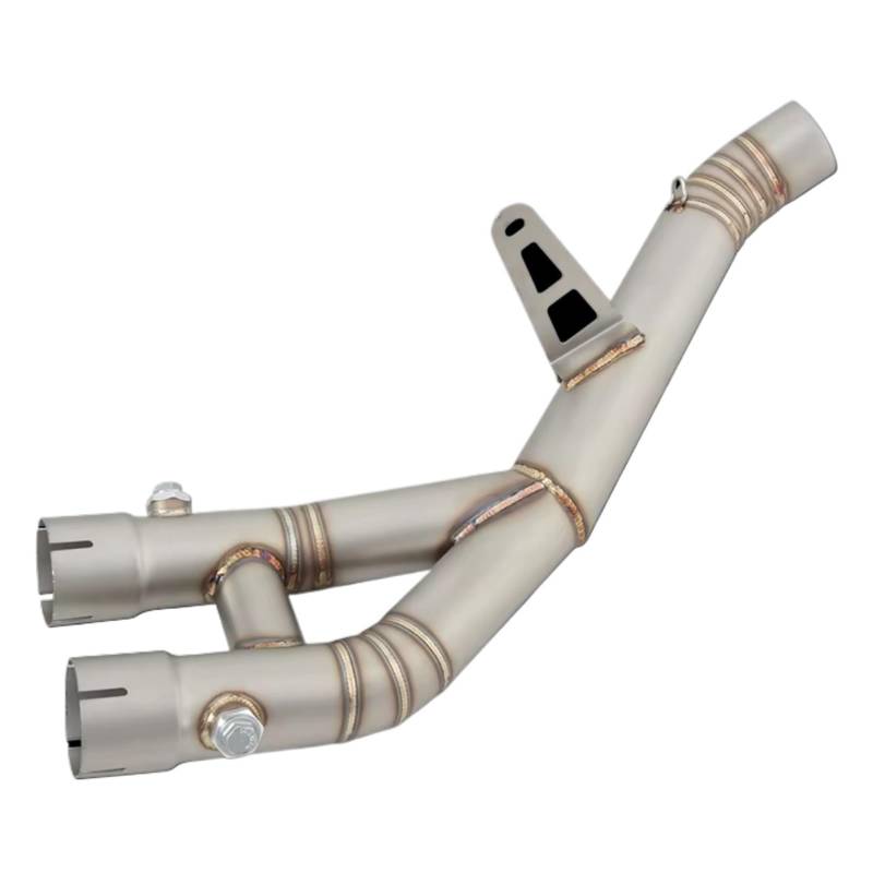 SAQIYEU Motorrad Slip-On Auspuff Kompatibel Mit Yamaha Für YZF R1 R1M 2022 2023 Für MT10 2015-2021 Motorradauspuff-Fluchtsysteme Mid Link Pipe Connection 60mm Schalldämpfer von SAQIYEU