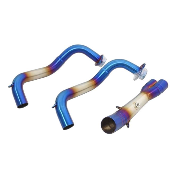 SAQIYEU Motorrad Slip-On Auspuff Kompatibel Mit Yamaha Für YZF-R7 Für MT07 Für FZ07 2021 2022 2023 Motorradauspuff Für Fluchtsysteme Frontverbindungsrohranschluss 51 Mm Schalldämpfer(Multi-Colored) von SAQIYEU