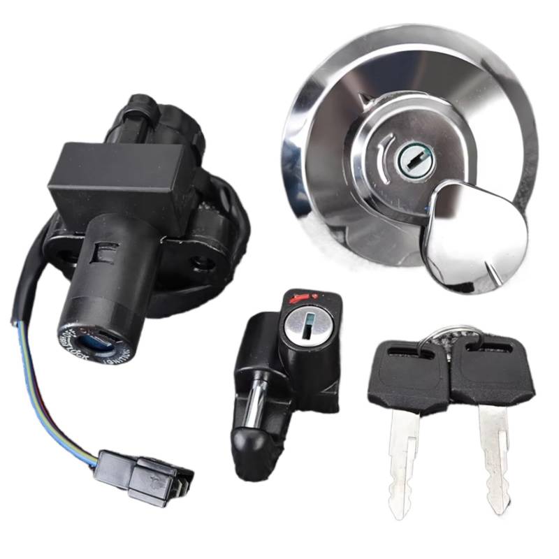 SAQIYEU Motorrad Zündstarterschalter Für CLR125 Für City Fly 1998 Für XR125L 2003 2004 2005 2006 2007 2008 Zündung Schalter Kraftstoff Gas Kappe Sitz Schloss Schlüssel Motorrad Zubehör von SAQIYEU