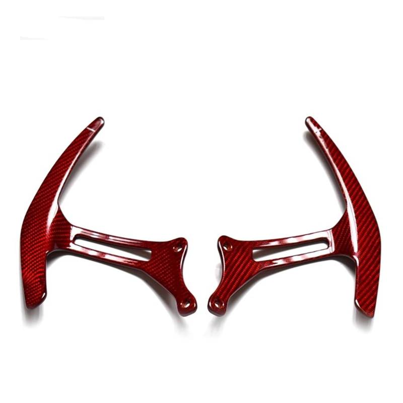 SAQIYEU Paddle Shift Verlängerung Kompatibel Mit Ferrari Für 458 Für Italia 2010 2011 2012 2013 2014 2015 Echte Kohlefaser-Auto-Paddelverlängerung Lenkrad-Schaltwippen-Schalthebel(Red) von SAQIYEU