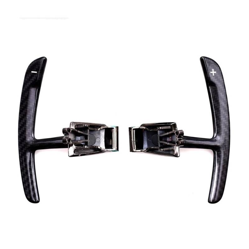 SAQIYEU Paddle Shift Verlängerung Kompatibel Mit Porsche Für 718 Für Panamera 2017 2018 2019 2020 Kohlefaser-Auto-Schaltwippenabdeckung Lenkrad-Schaltwippen Erweitert(Carbon Black) von SAQIYEU