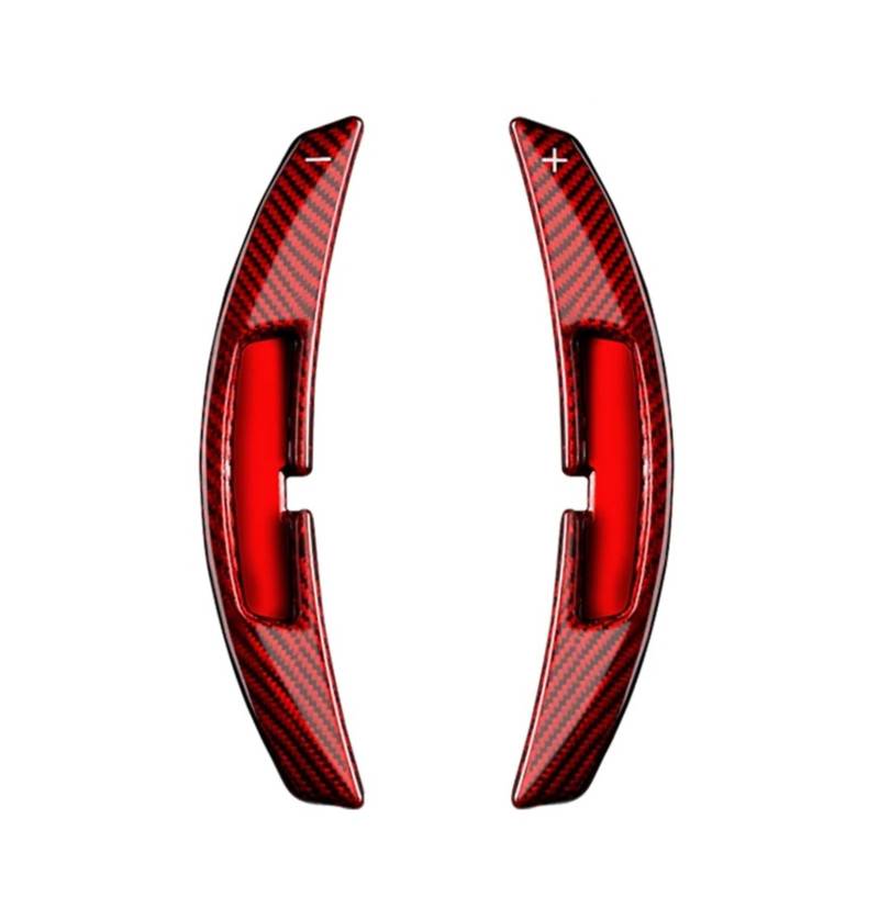 SAQIYEU Paddle Shift Verlängerung Kompatibel Mit Porsche Für 911 922 Für Panamera Für Macan 2021 2022 2023 Kohlefaserstruktur Auto-Schaltwippen Lenkrad-Schaltwippenverlängerungen(Carbon Red) von SAQIYEU