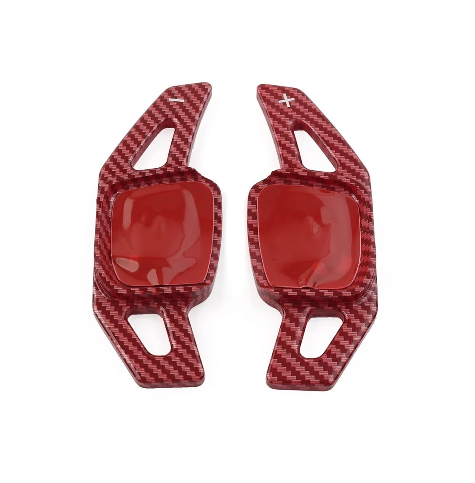 SAQIYEU Paddle Shift Verlängerung Kompatibel Mit VW Für Golf MK8 Für GTI Für GTD 2022 2023 Kohlefaserstruktur Auto-Schaltwippen Paddelverlängerung Lenkrad-Schaltwippenverlängerung(Red) von SAQIYEU
