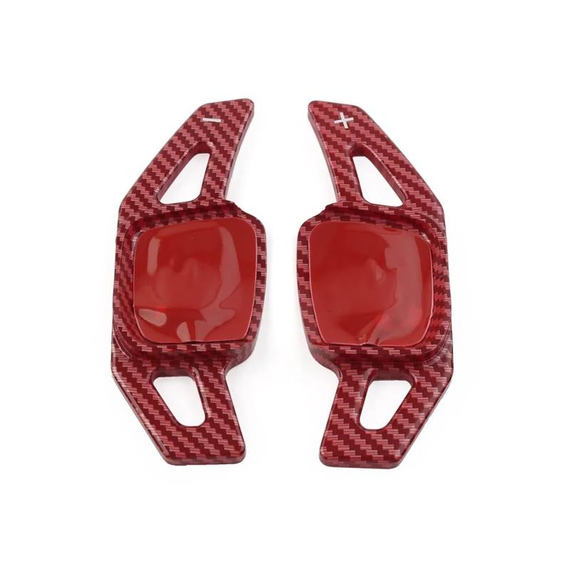 SAQIYEU Paddle Shift Verlängerung Kompatibel Mit VW Für Golf MK8 Für GTI Für GTD 2022 2023 Kohlefaserstruktur Auto-Schaltwippen Paddelverlängerung Lenkrad-Schaltwippenverlängerung(Red) von SAQIYEU