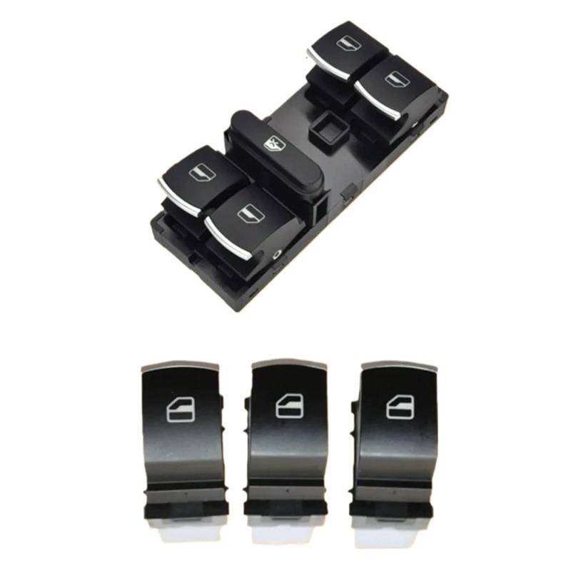 SAQIYEU fensterheber Schalter Kompatibel Mit VW Für GTI 2006 2007 2008 2009 2010 2011 Elektrischer Fensterheberschalter Autodekorationszubehör 1K4959857 5ND959857(3 Type) von SAQIYEU