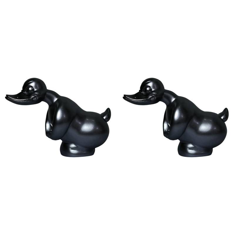 SAROAD 2X Angry Duck Auto-KüHlerfigur Auto-Fronthauben-Aufkleber Auto-Armaturenbrett- Ente DekorationszubehöR, Schwarz von SAROAD