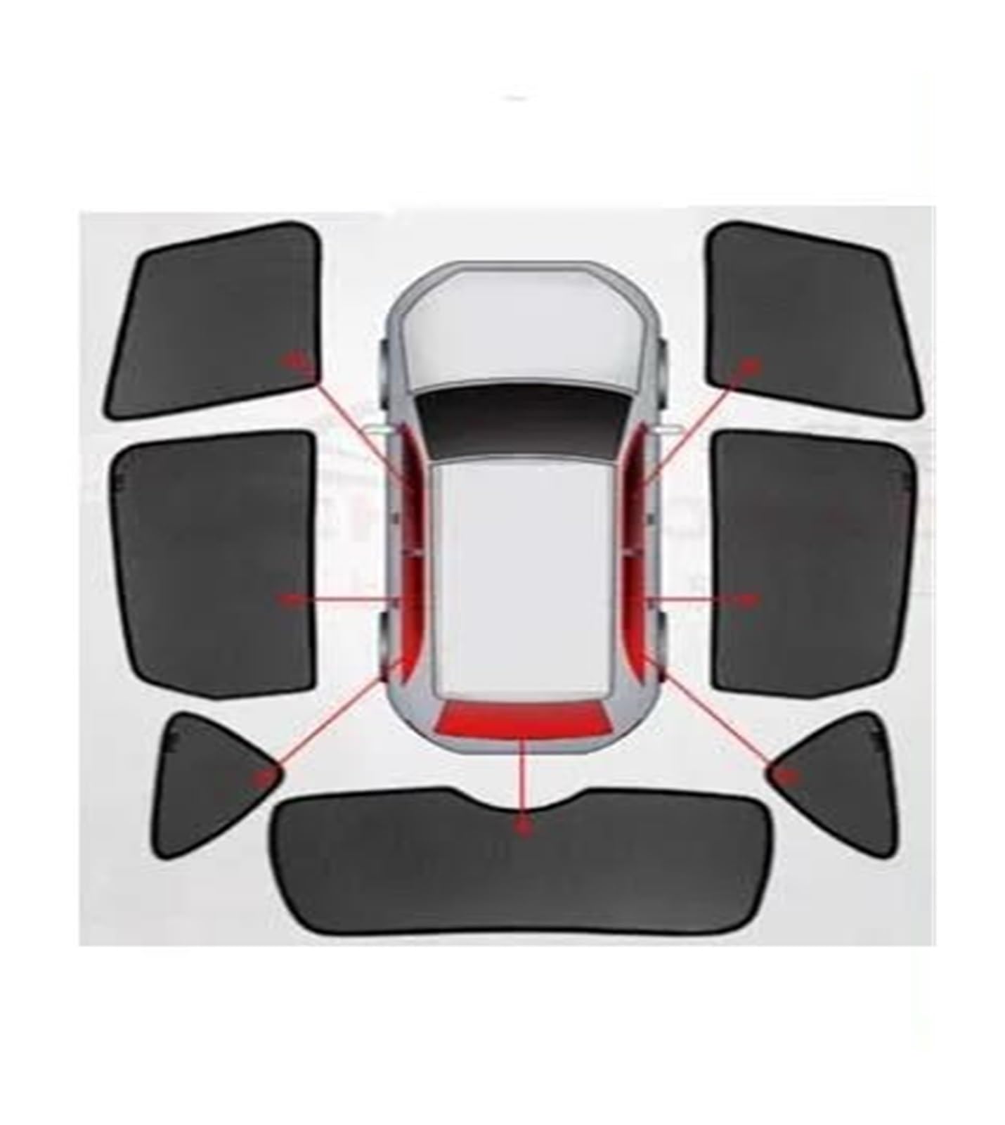 Auto-Fenster-Sonnenschutz, magnetischer Fenstervorhang, Visier für Hyundai für Tucson, Seitenfenster, Netzabdeckung, Fensterblenden (Typ F) von SASFDSG