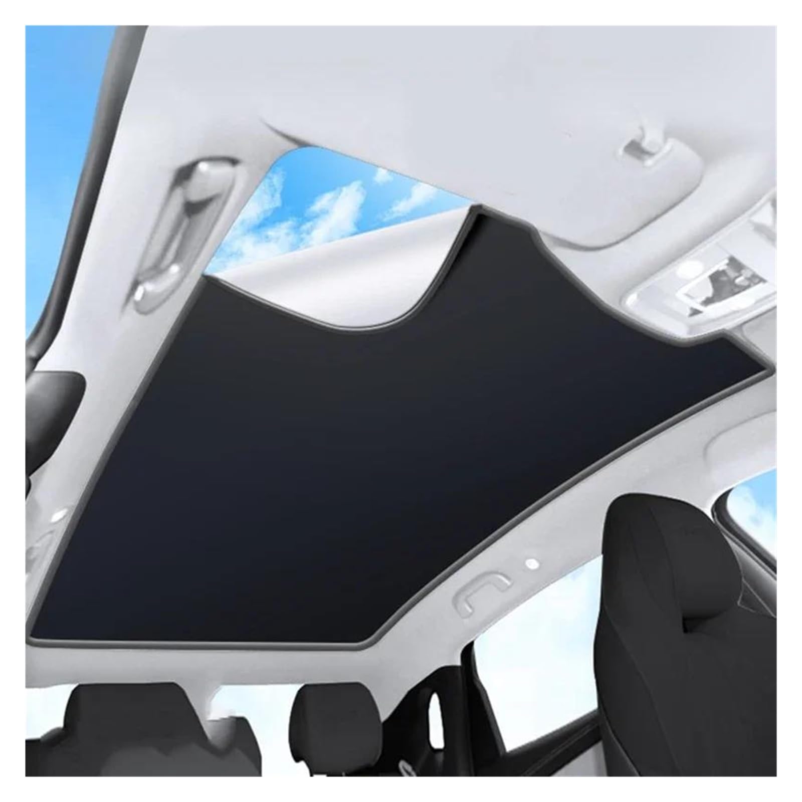 Autofensterblenden für Tesla für Modell Y 2019–2021 2022 2023, elektrostatische Adsorption, Sonnendach, Sonnenschutz, Dachfenster, Rollo-Schattierung, Aufkleber, Fensterblenden (schwarz) von SASFDSG