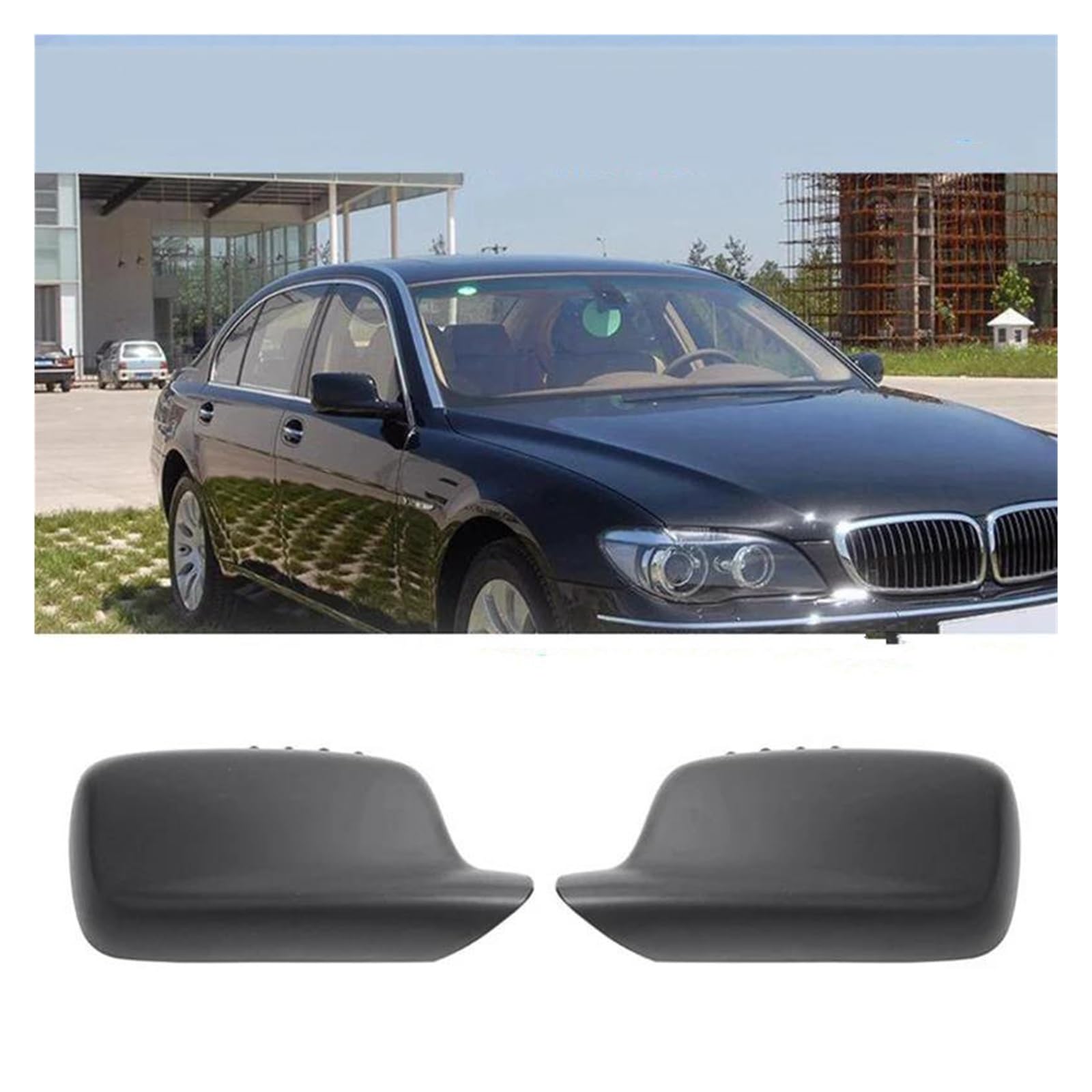 Tür Spiegelkappen 1 Paar Auto Rückspiegel Abdeckungen Trim Kappen Für E65 -E46 51167074236 51167074235 Ersatz Rückspiegel Abdeckung(Schwarz) von SASFDSG