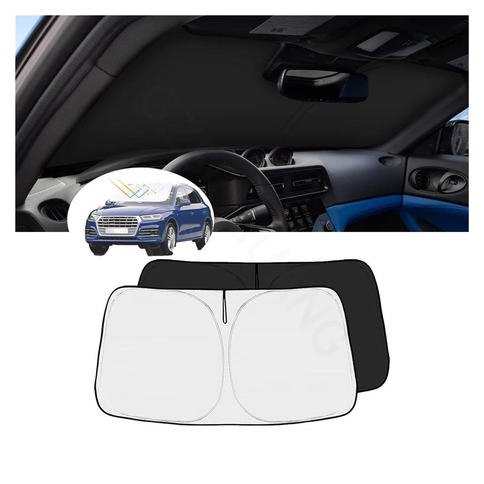 Sonnenblende Auto Windschutzscheiben-Sonnenschutz Auto-Visier Sonnenschutz für Frontscheibe für A3 für A4 für A5 für A6 für A7 für A8 für Q3 für Q5 für Q7 Sonnenschirm(A6) von SASFZ