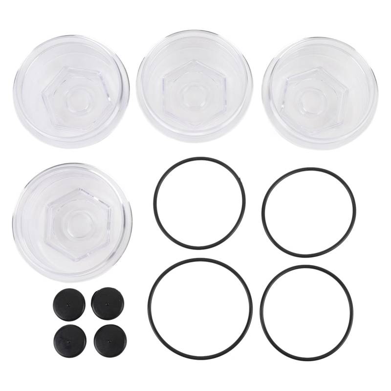 SASKATE 4er-Set 4-Zoll-Anhängernaben-Ersatz-Öldeckel-KIT 183772 KIT Ersatz der Kunststoffabdeckung der Anhängerachse, Ausgezeichnete Oxidationsbeständigkeit und Schlagfestigkeit, für von SASKATE