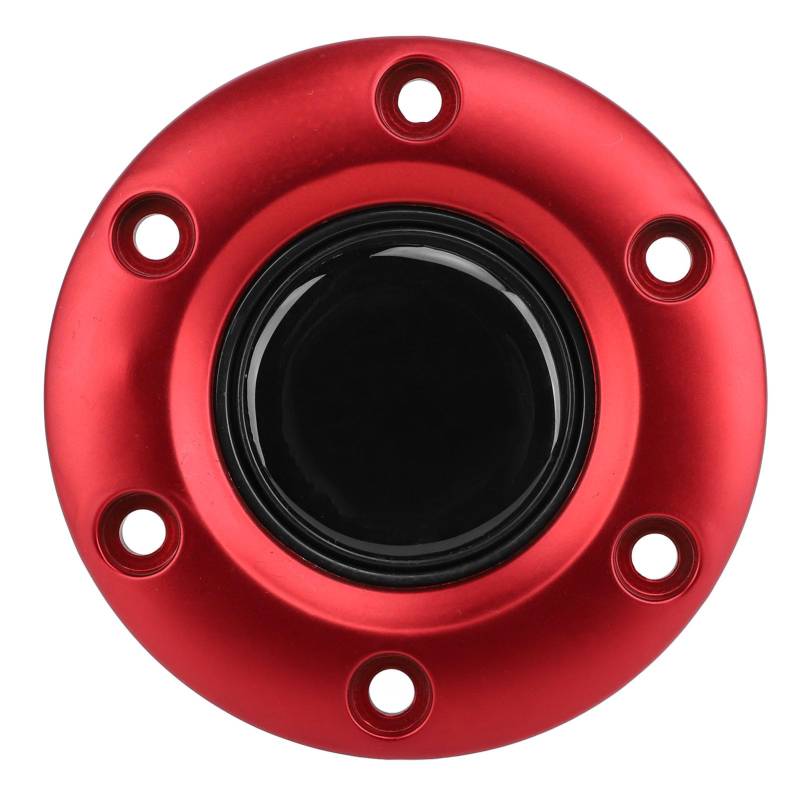 SASKATE 6-Loch-Lenkrad-Mittelkappe, Auto-Lenkrad-Mittelkappe, Vertex-Lenkräder, Einfache Installation für Autozubehör, Verbessert Griffigkeit und Komfort (Rot) von SASKATE
