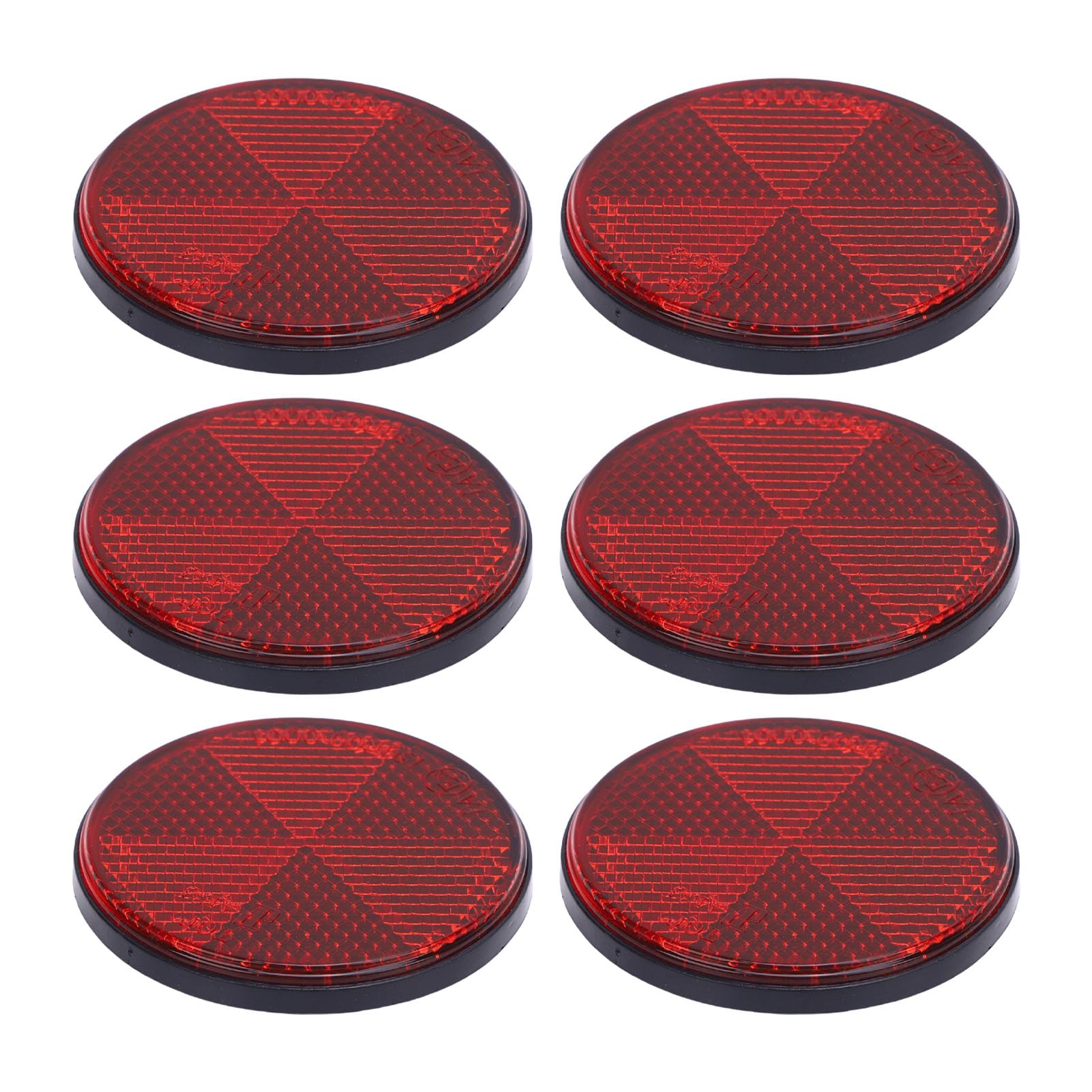 SASKATE 6PCS Runde Reflektoren Selbstkleber 2.24in Sicherheitsreflektor für Mailboxes Auffahrt Tunnel Post Cars Anhänger (Rot) von SASKATE