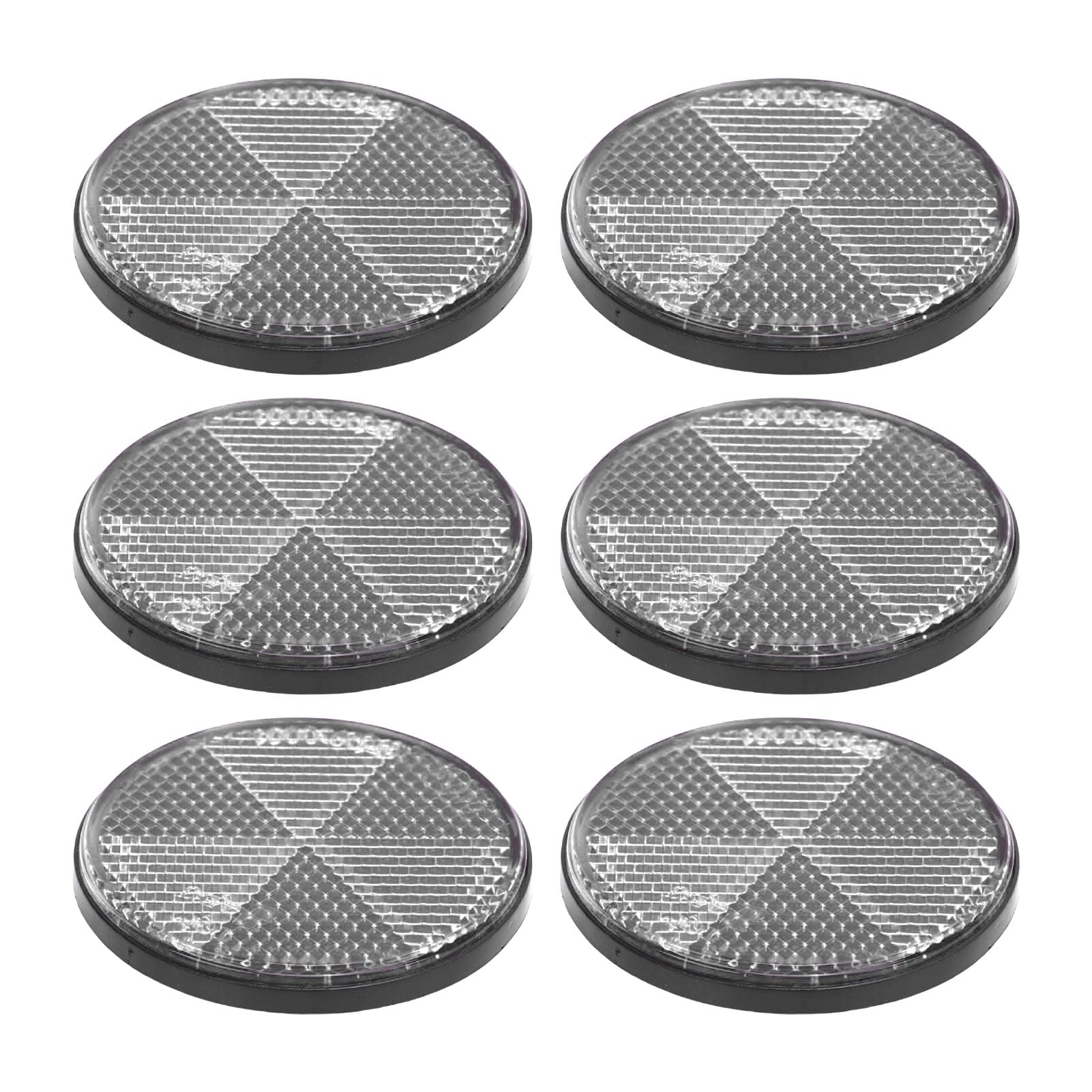 SASKATE 6PCS Runde Reflektoren Selbstkleber 2.24in Sicherheitsreflektor für Mailboxes Auffahrt Tunnel Post Cars Anhänger (Weiß) von SASKATE