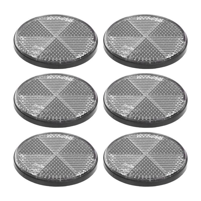 SASKATE 6PCS Runde Reflektoren Selbstkleber 2.24in Sicherheitsreflektor für Mailboxes Auffahrt Tunnel Post Cars Anhänger (Weiß) von SASKATE