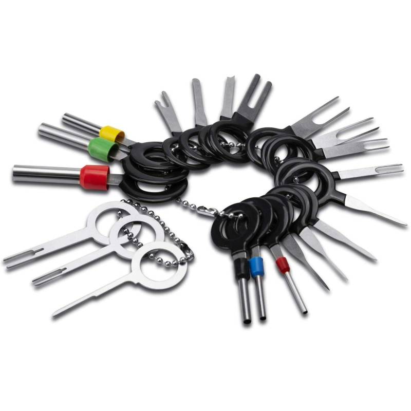 SAVITA 21 PCS Pin Extractor Tool Entriegelungswerkzeug Auspinn Werkzeug Handwerkzeug Set für Flach und Rundsteckkontakte von SAVITA