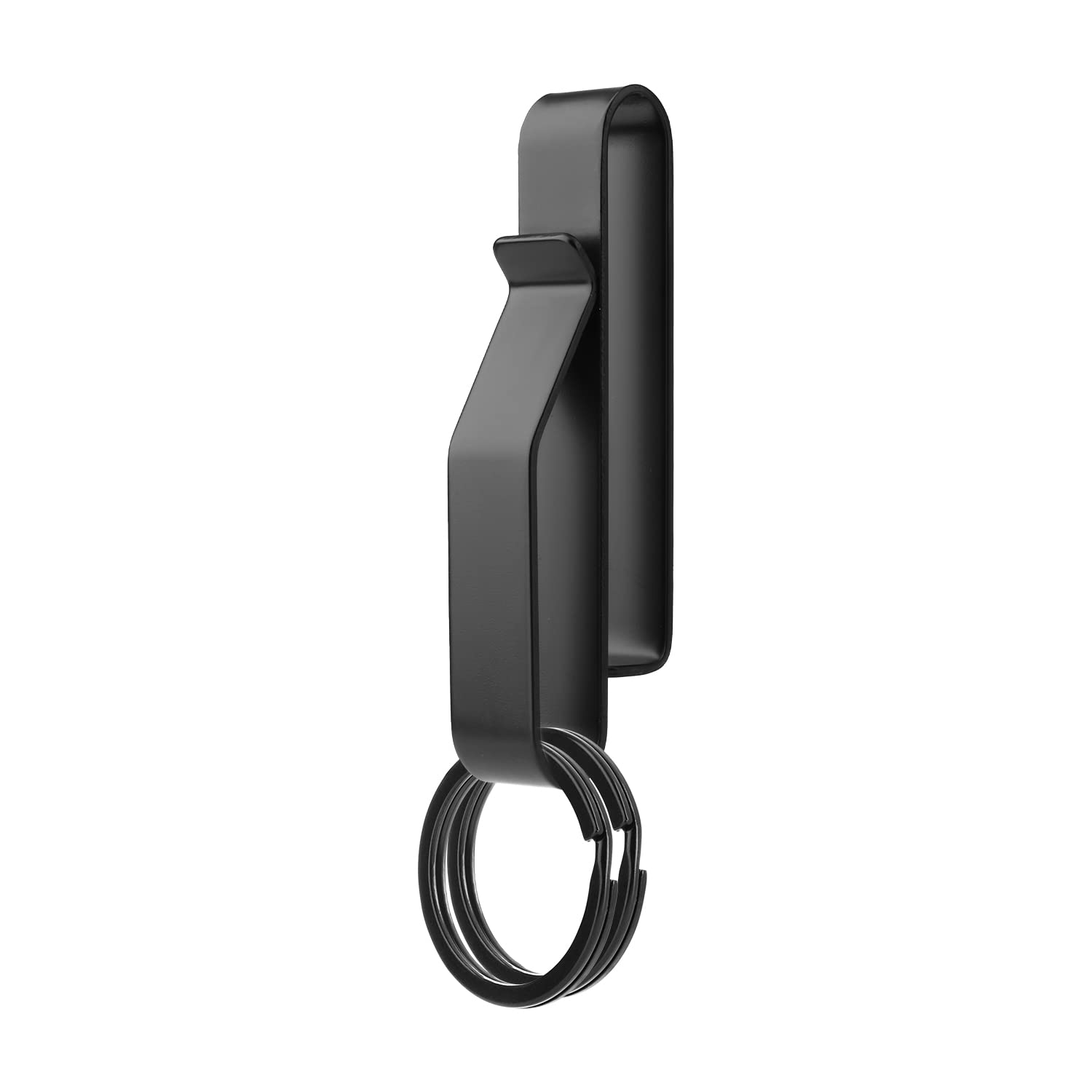 SAVITA Robuster Gürtel-Schlüsselhalter mit 2 Metall-Schlüsselringen, Edelstahl, schwarz, Herren-Schlüsselanhänger, taktischer Schlüsselhalter, Clip für 3,8–5,7 cm breite Gürtel für Polizei und SAVITA Robuster Gürtel-Schlüsselhalter mit 2 Metall-Schlüsselringen, Edelstahl, schwarz, Herren-Schlüsselanhänger, taktischer Schlüsselhalter, Clip für 3,8–5,7 cm breite Gürtel für Polizei und von SAVITA