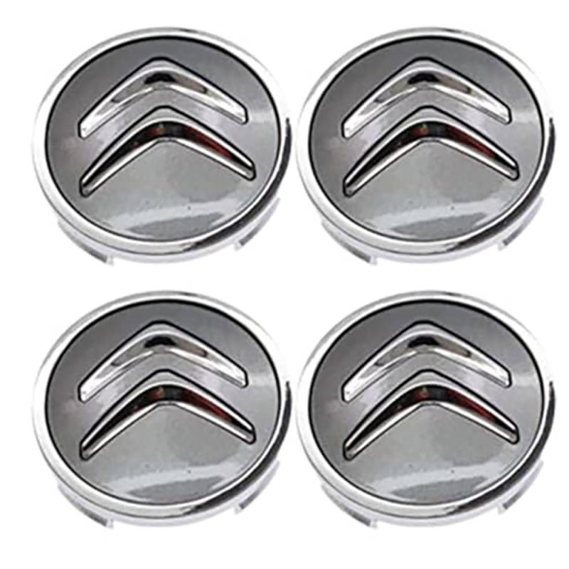 4 Stück Nabendeckel, für Citroen C-Elysee II C-Zero Berlingo Radnabendeckel, Radnabenkappen, Nabendeckel, Nabenabdeckung,Auto Zubehör für Radnaben,D/Grey von SAXCXCS