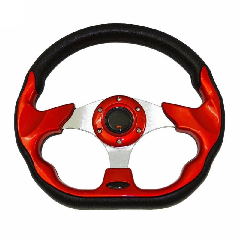 Sport Lenkrad,Sportlenkräder 12,5-Zoll-320mm Metall-Faux-Leder-Fahrzeug-Modifikation 6-Bolzen-Rennstil PU. Lederlenkrad (Color : Red) von SAYTAK