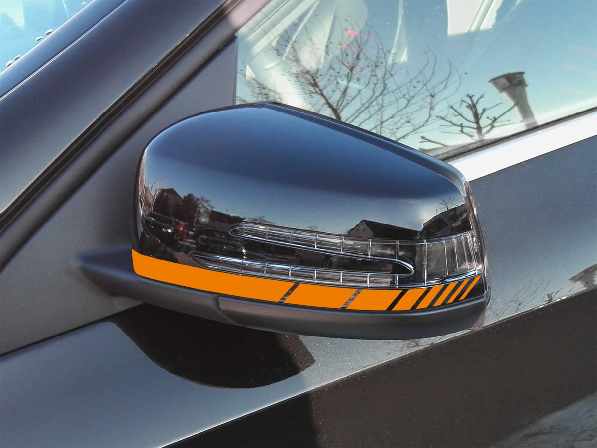 Spiegelstreifen für Mercedes Benz W176 W117 W212 W204 W207 X156 AMG Stripes (Orange) von SB CarDesign