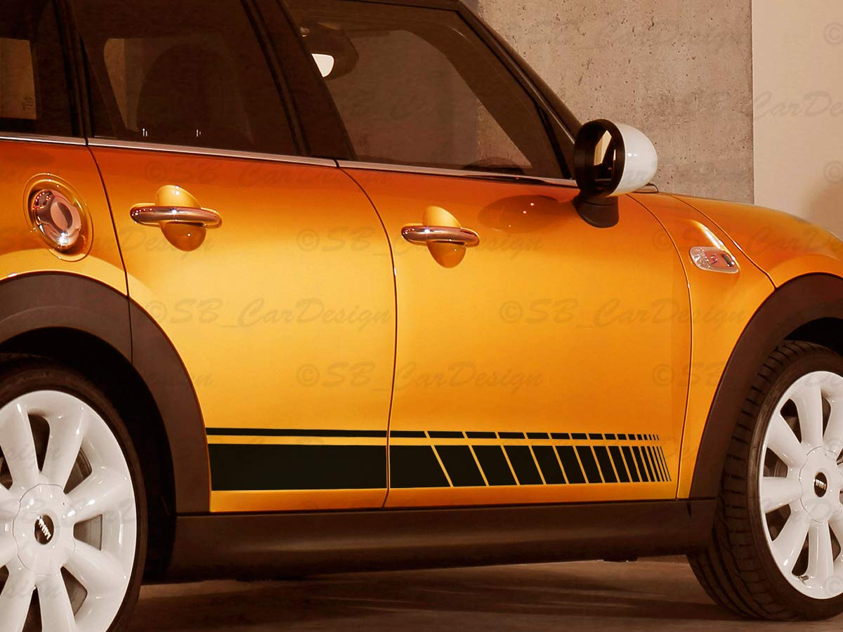 Side-Stripes Aufkleber Seitenstreifen für F55 5-Türer Mini Cooper (Gold metallic) von SB CarDesign