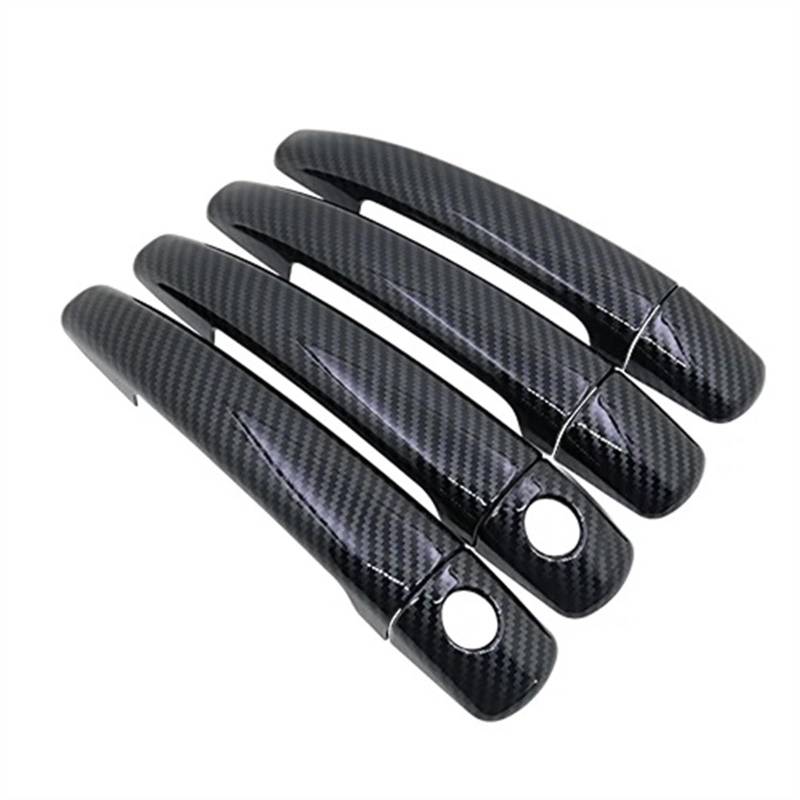 SBBLINWU Außen Türgriff Türöffner Kompatibel Mit Peugeot 5008 T8 Für MK1 2009 2010 2011 2012 2013 2014 2015 2016 Auto-Außentürgriffabdeckung Styling Außenteile(Black,4Handle 2 Keyhole) von SBBLINWU