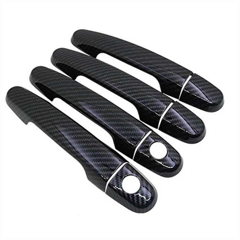 SBBLINWU Außen Türgriff Türöffner Kompatibel Mit Toyota Für Caldina T240 2002 2003 2004 2005 2006 2007 Auto-Außentürgriffabdeckung Styling Außenteile Zubehör(Black,4Handle 2 Keyhole) von SBBLINWU