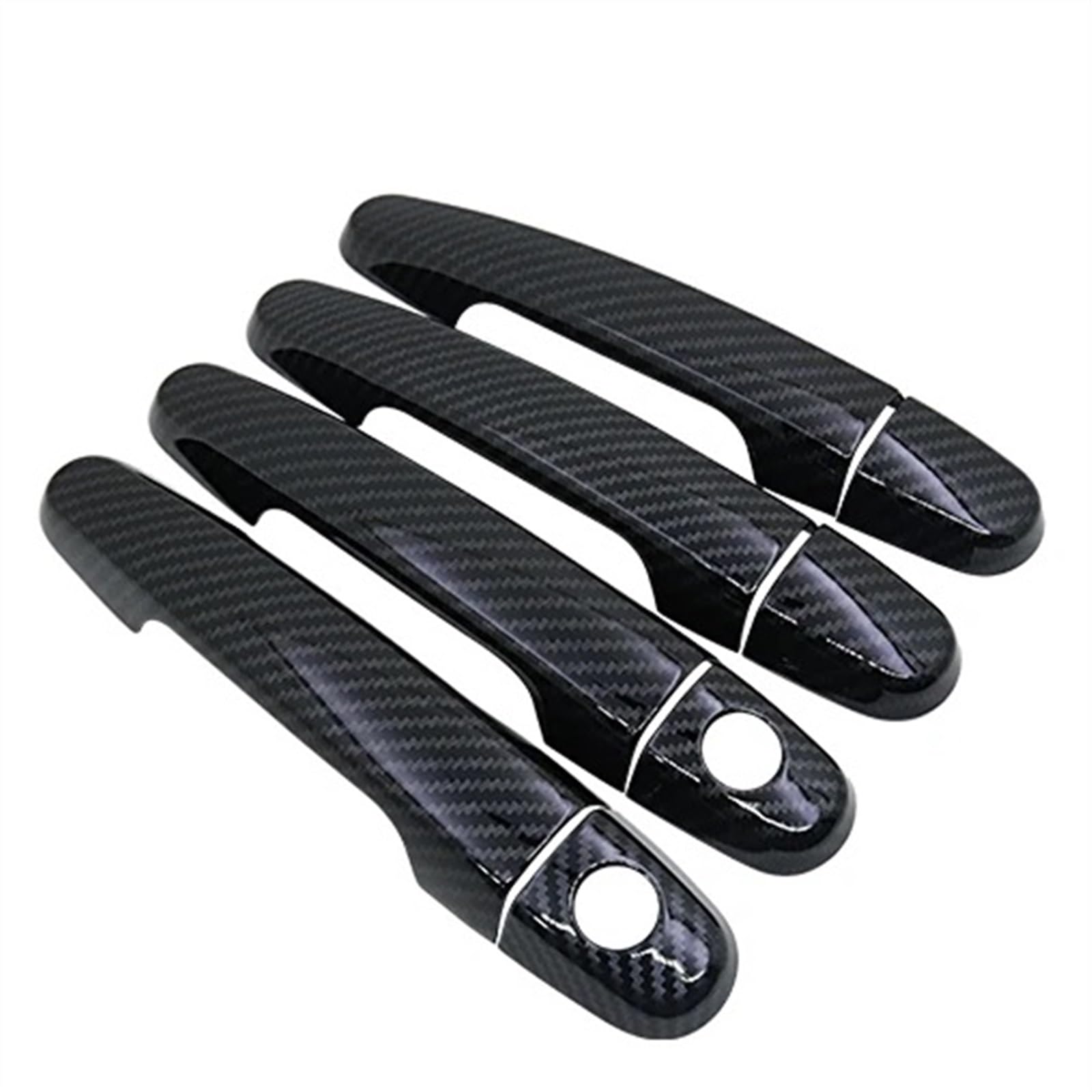 SBBLINWU Außen Türgriff Türöffner Kompatibel Mit Toyota Für RAV4 XA20 2001 2002 2003 2004 2005 Auto-Außentürgriffabdeckung Styling Außenteile Zubehör Aufkleber(Black,4Handle 2 Keyhole) von SBBLINWU