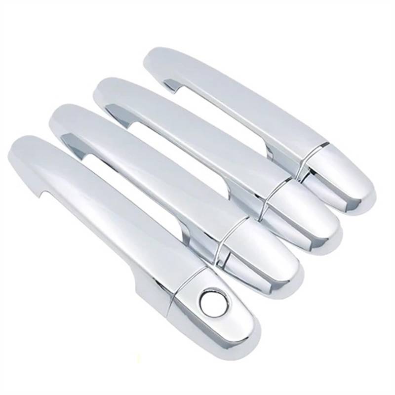 SBBLINWU Außen Türgriff Türöffner Kompatibel Mit Toyota Für Yaris Für Vitz XP150 2014 2015 2016 Auto-Außentürgriffabdeckung Styling Außenteile Zubehör(Chrome,4Handle 1 Keyhole) von SBBLINWU