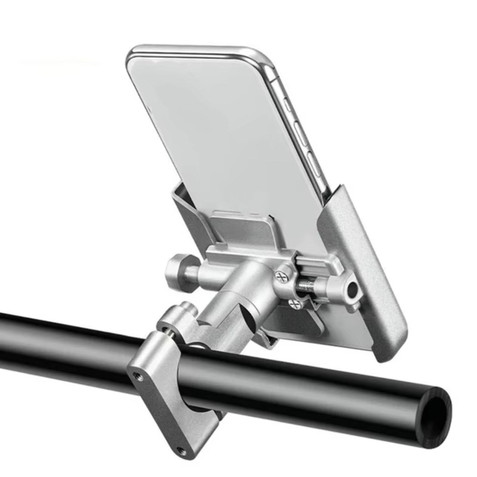 SBBLINWU Lenker Holder Für K1200R Für K1200 Für K1200 R 1200 Motorrad Navigation Lenker Handy Halter Halterung GPS Ständer Halterung Zubehör(Silver,Handlebar) von SBBLINWU