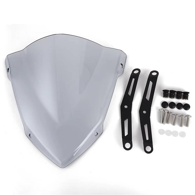 SBBLINWU Motorrad Windschild Spoiler Für MT03 Für MT25 2020 2021 2022 2023 Motorrad Frontscheibe Windschutz Windabweiser Halterung Vorne Verkleidung Bildschirm Gugel(Gray) von SBBLINWU