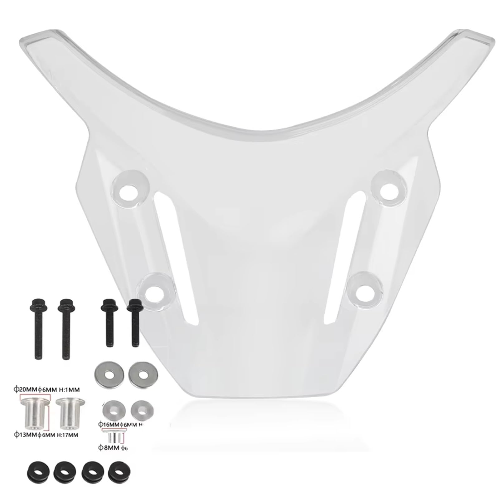 SBBLINWU Motorrad Windschild Spoiler Für MT09 SP Für FZ09 2021 2022 2023 Motorrad Frontscheibe Windschutz Winddicht Air Wind Bildschirm Deflektor Fliegengitter(Clear) von SBBLINWU