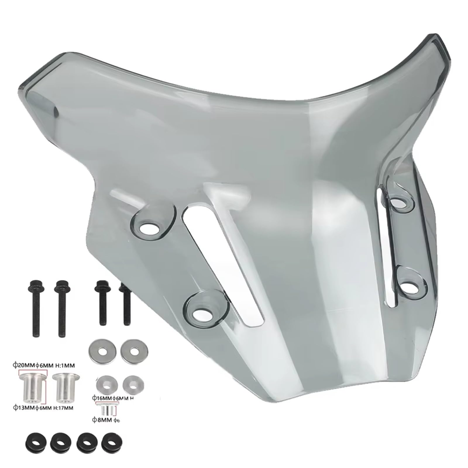 SBBLINWU Motorrad Windschild Spoiler Für MT09 SP Für FZ09 2021 2022 2023 Motorrad Frontscheibe Windschutz Winddicht Air Wind Bildschirm Deflektor Fliegengitter(Smoke) von SBBLINWU