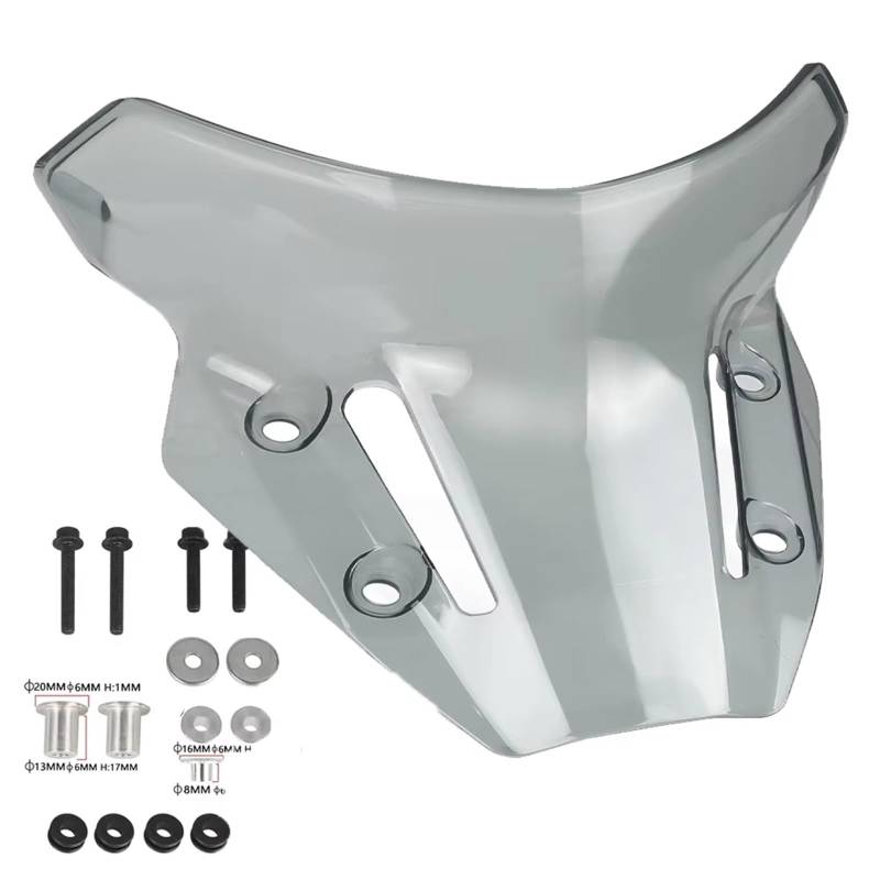 SBBLINWU Motorrad Windschild Spoiler Für MT09 SP Für FZ09 2021 2022 2023 Motorrad Frontscheibe Windschutz Winddicht Air Wind Bildschirm Deflektor Fliegengitter(Smoke) von SBBLINWU