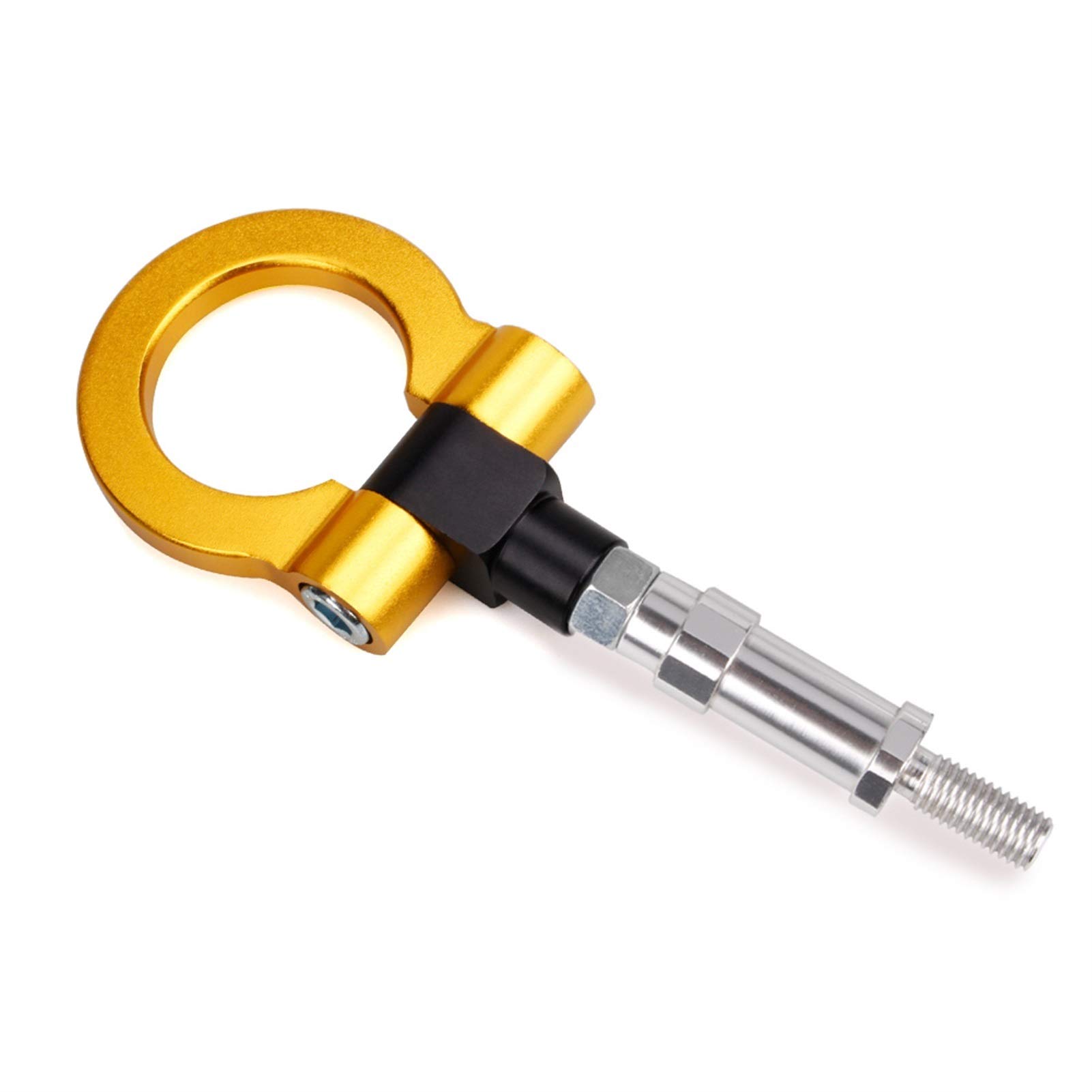 Abschlepphaken, Rennwagen Billet Aluminium Anschraubbarer Front Auto Abschlepphaken Ring Kit(Gold) von SBJKLYRN