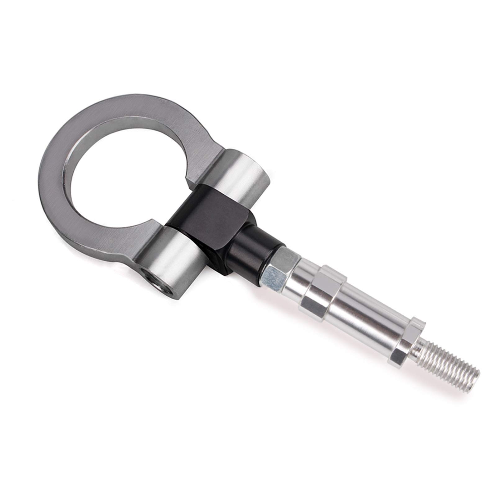 Abschlepphaken, Rennwagen Billet Aluminium Anschraubbarer Front Auto Abschlepphaken Ring Kit(Gray) von SBJKLYRN