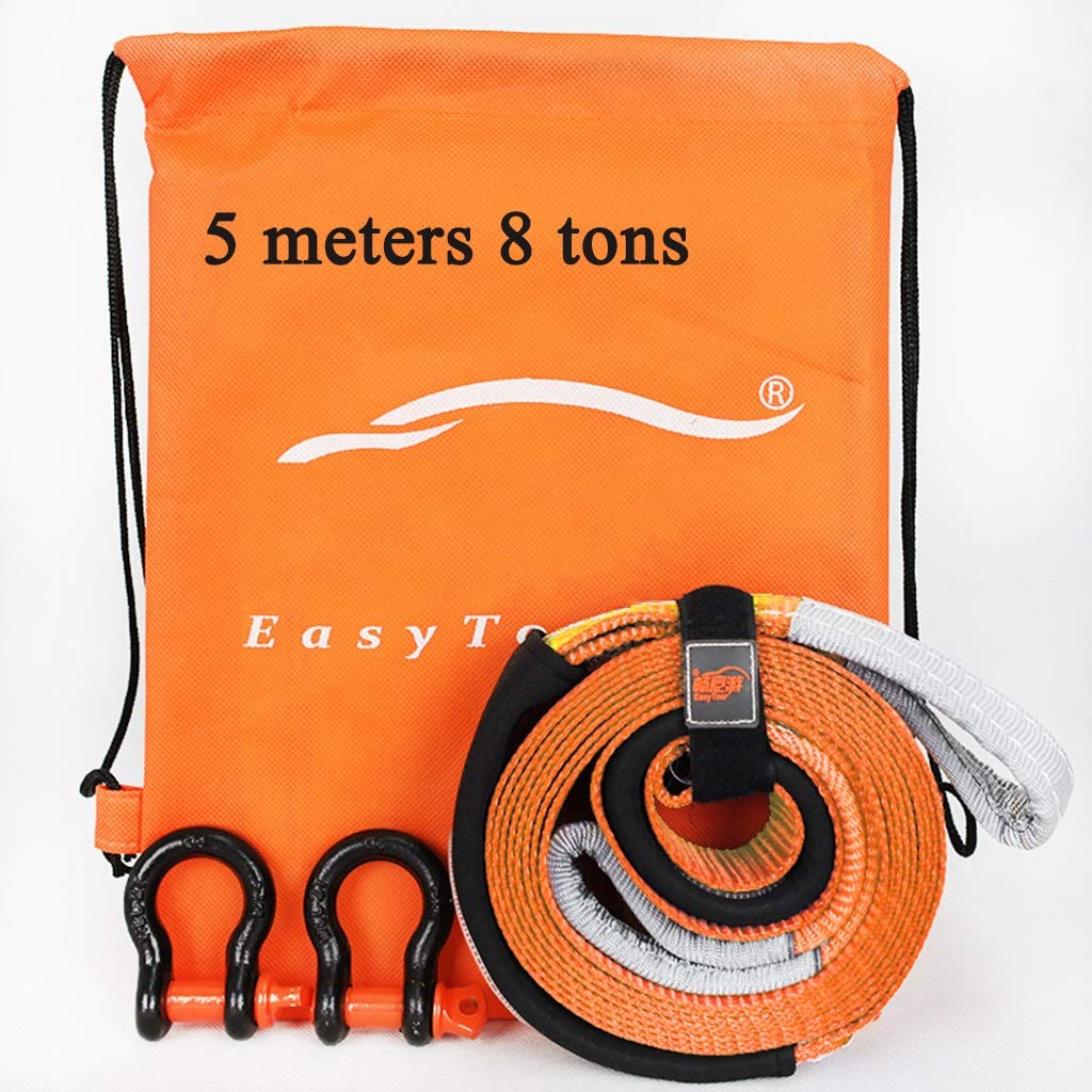 Abschleppseile, 5 Meter Abschleppseil mit 2 Haken – 8 Tonnen Anhängelast – Perfekt for Ziehen eines Autos, LKWs oder SUVs. Hochleistungs-Abschleppgurte for Autos Abschleppseile, 5 Meter Abschleppseil mit 2 Haken – 8 Tonnen Anhängelast – Perfekt for Ziehen eines Autos, LKWs oder SUVs. Hochleistungs-Abschleppgurte for Autos von SBJKLYRN