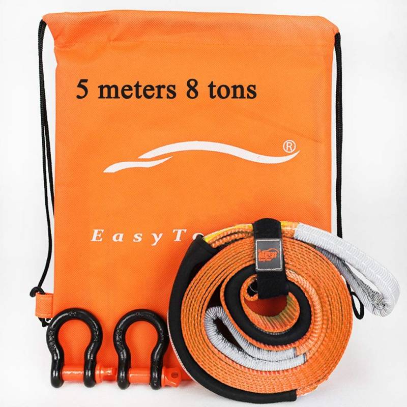 Abschleppseile, 5 Meter Abschleppseil mit 2 Haken – 8 Tonnen Anhängelast – Perfekt for Ziehen eines Autos, LKWs oder SUVs. Hochleistungs-Abschleppgurte for Autos von SBJKLYRN