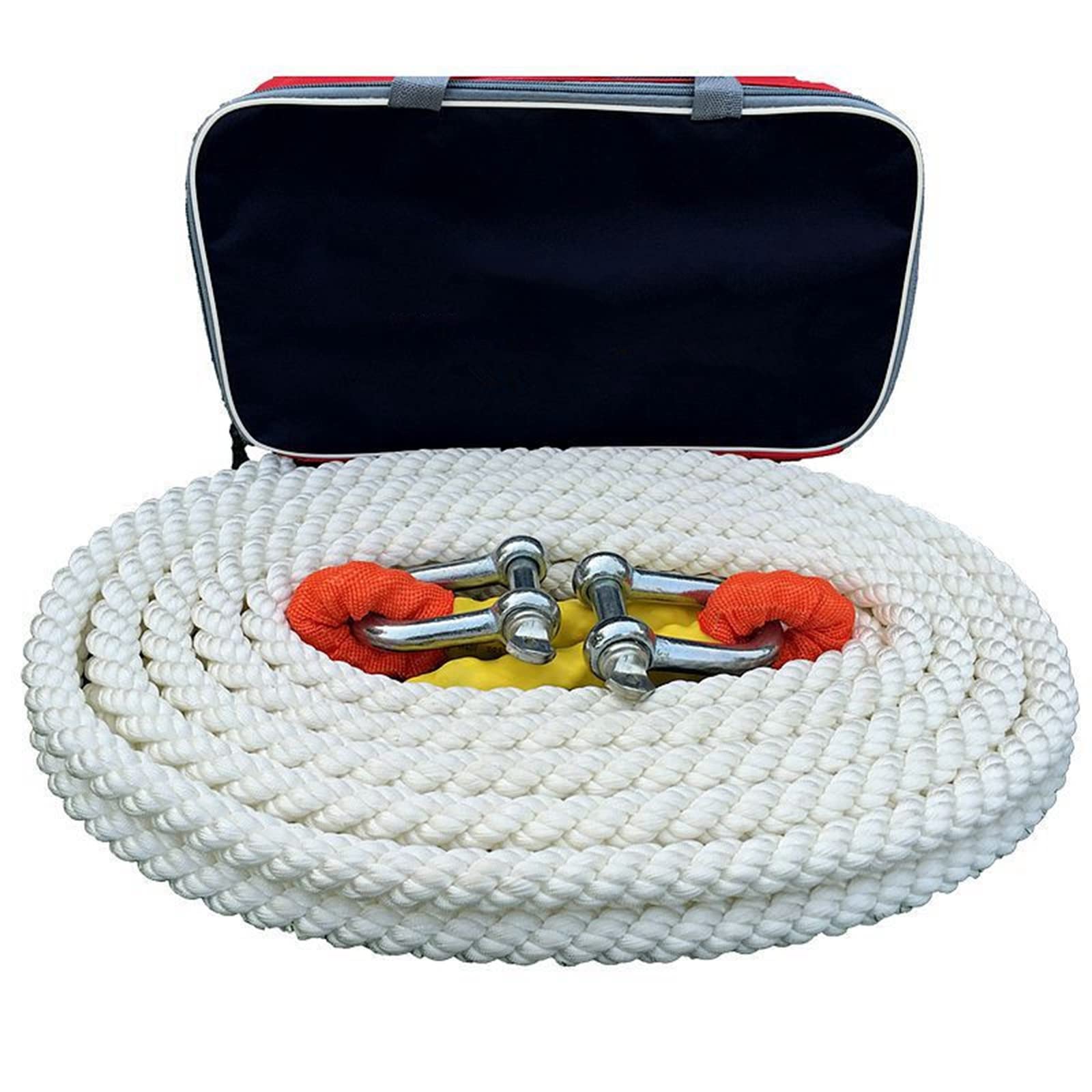 Abschleppseile, Abschleppseil, hochfester Abschleppgurt – 5 Meter, 10 Tonnen, mit Zwei Sicherheitshaken, EIN Paar Handschuhe, Tragetasche Abschleppseile, Abschleppseil, hochfester Abschleppgurt – 5 Meter, 10 Tonnen, mit Zwei Sicherheitshaken, EIN Paar Handschuhe, Tragetasche von SBJKLYRN