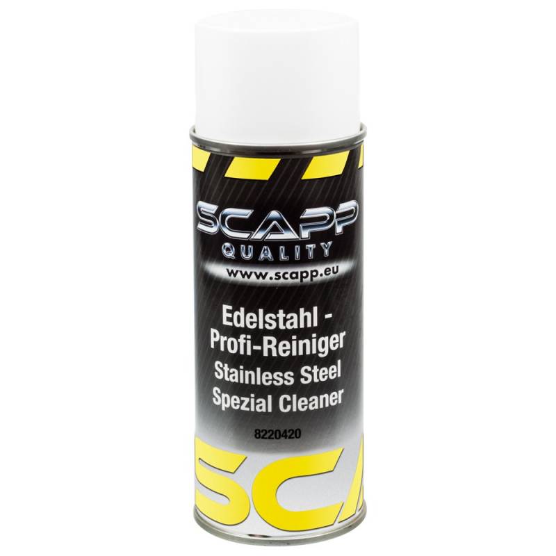 SCAPP Equipment Edelstahl - Profi-Reiniger - Stainless Steel Spezial Cleaner / 400ml Spraydose von SCAPP