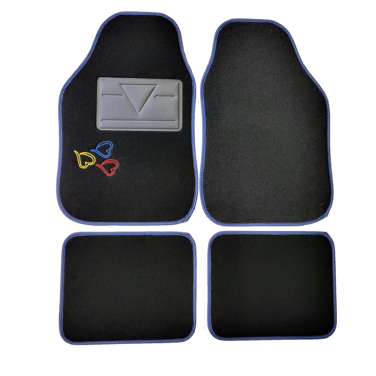 Autofußmatten Set Universal mit gestickten Herzen 66 x 41 32 x 39 (Blau) von SCAR