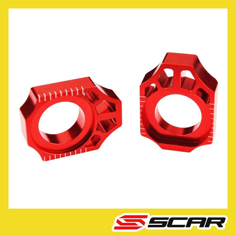 SCAR Achsenblöcke Achsblöcke kompatibel mit SUZUKI RMZ RMX 125 250 450 RM-Z RM-Z250 RM-Z450 05-22 - Rot von SCAR