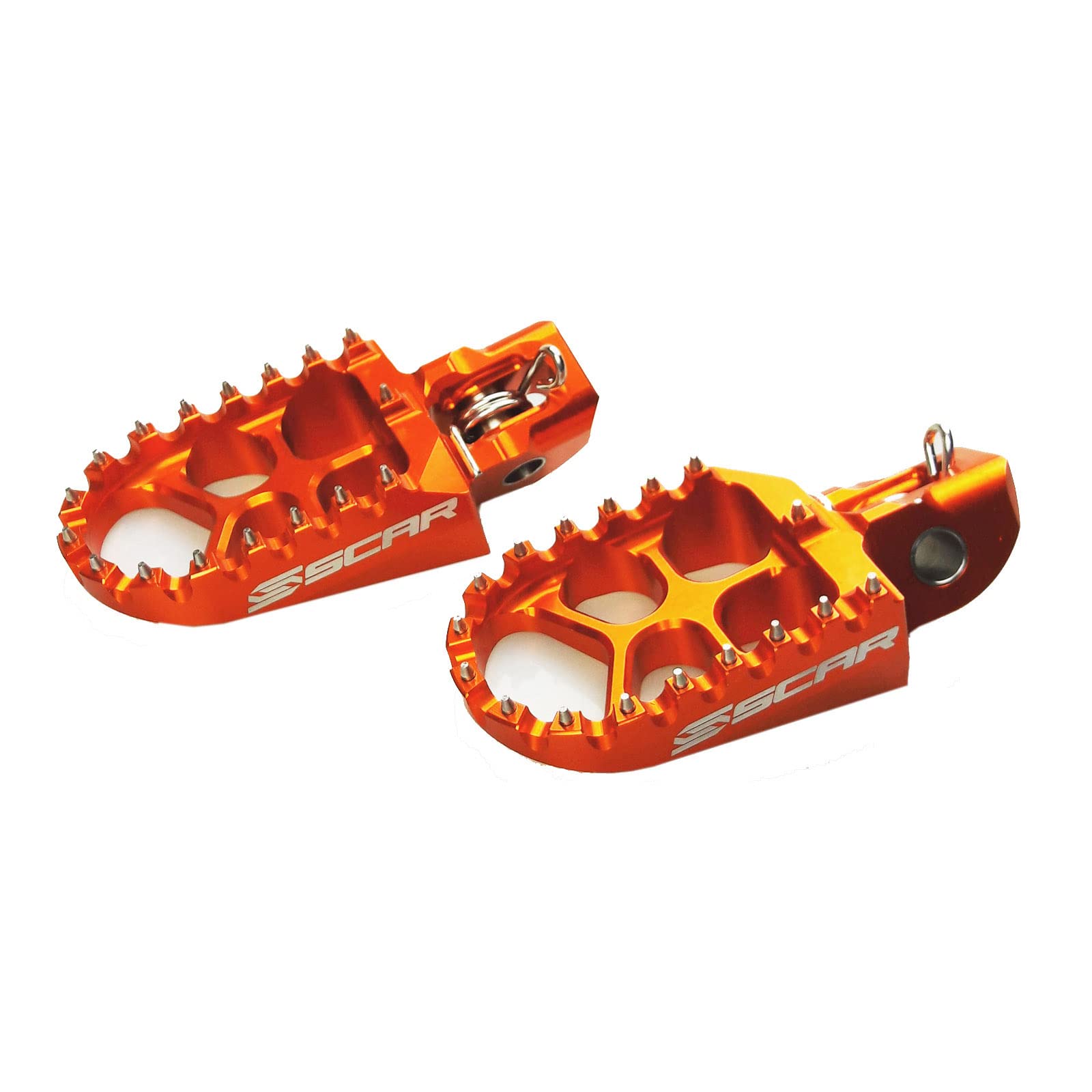 SCAR EVOLUTION Fußrasten FUSSRASTEN kompatibel mit KTM EXC EXCF 250 300 350 450 500 17-21 SX SXF 125 150 16-22 - Orange von SCAR