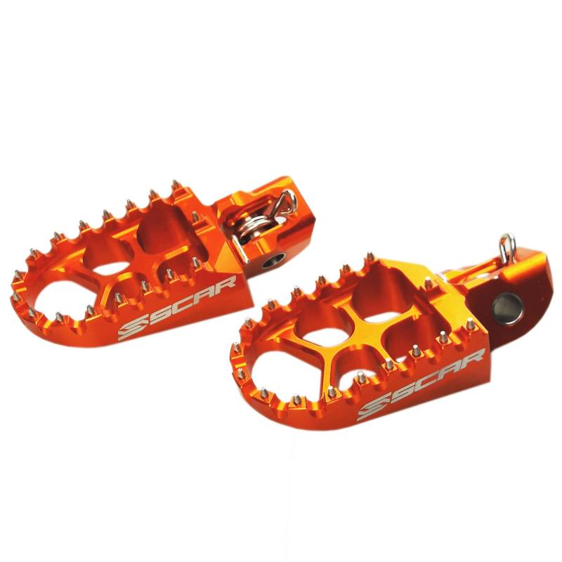 SCAR EVOLUTION Fußrasten FUSSRASTEN kompatibel mit KTM SX SXF 125 150 250 350 450 16-21 - Orange von SCAR