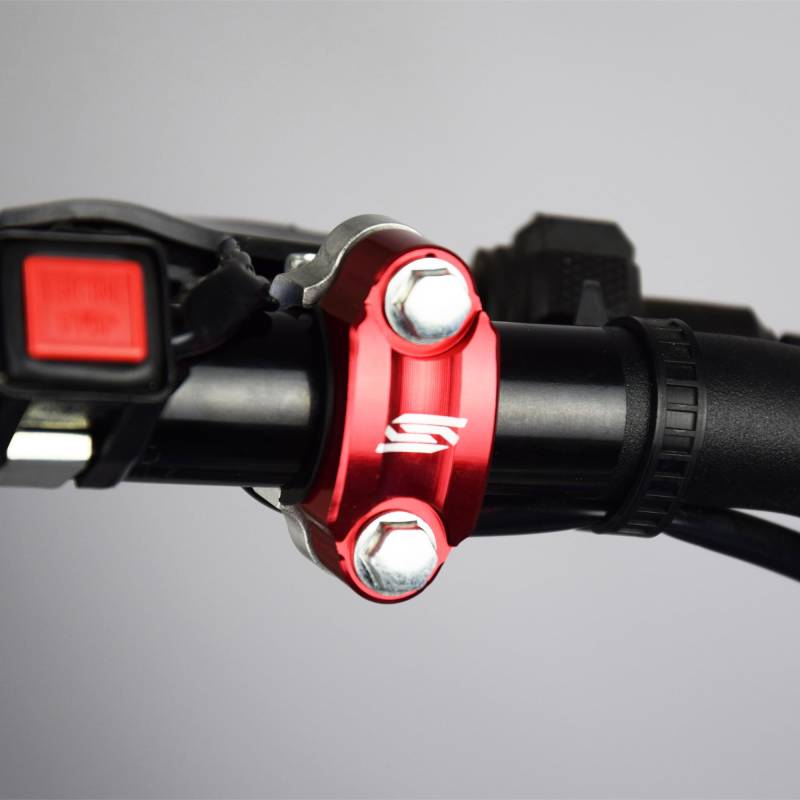 SCAR LENKERKLEMMSCHELLE Sliderklemme Bremsarmatur Kupplungsamatur kompatibel mit HUSQVARNA YAMAHA KAWASAKI KTM SUZUKI SX SXF EXC EXCF TC TE FE FC YZ YZF RMZ KX KXF CR CRF - Rot von SCAR