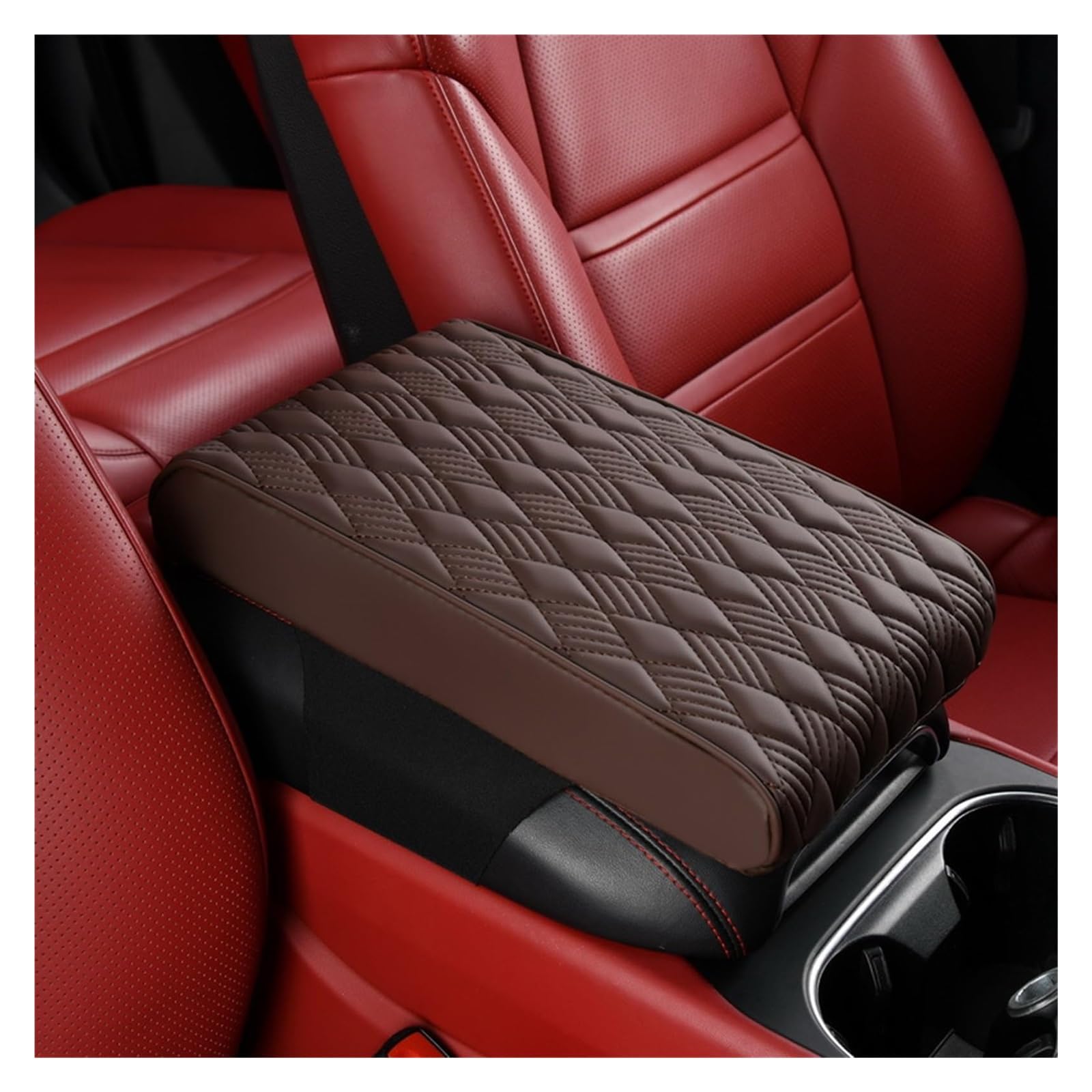Auto Armlehnenbezug Für M&ercedes Für Benz/AMG E-Klasse Limousine W214 W213 W212 W211 W210 W124 Limousine Auto Armlehne Kissen Box Matten Mittelkonsole(B,21cm) von SCBSTKBGGW