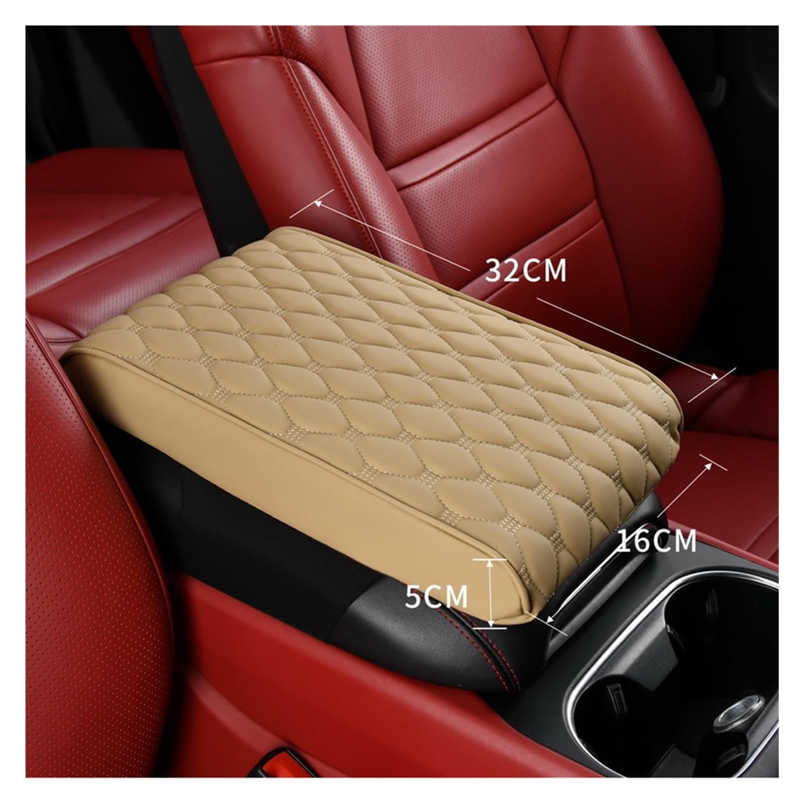 Auto Armlehnenbezug Für Opel Für Vauxhall Für Vectra Für Caravan CB 1997-2008 Auto Armlehne Kissen Box Matten Center Console Armlehne Konsole Abdeckung(D,16cm) von SCBSTKBGGW